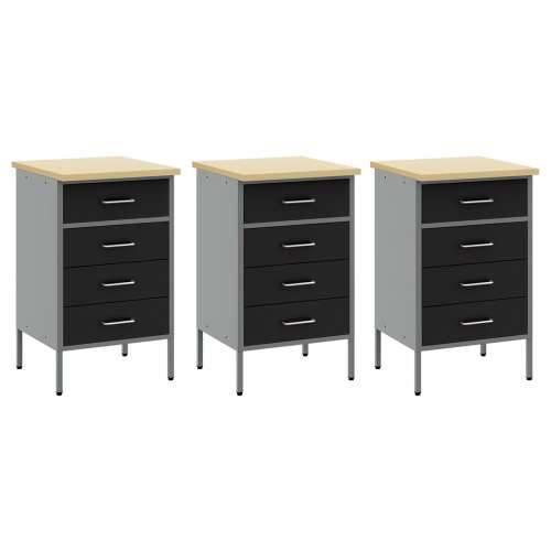 Set radnih klupa od 8 dijelova, crni čelik Cijena