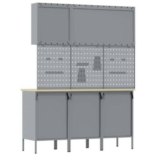 Set radnih klupa od 8 dijelova, crni čelik Cijena