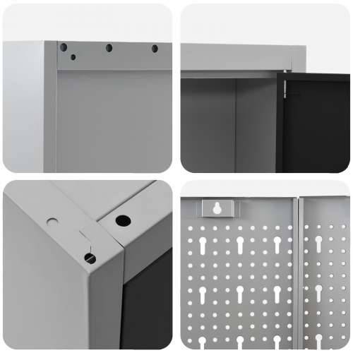 Set radnih klupa od 8 dijelova, crni čelik Cijena