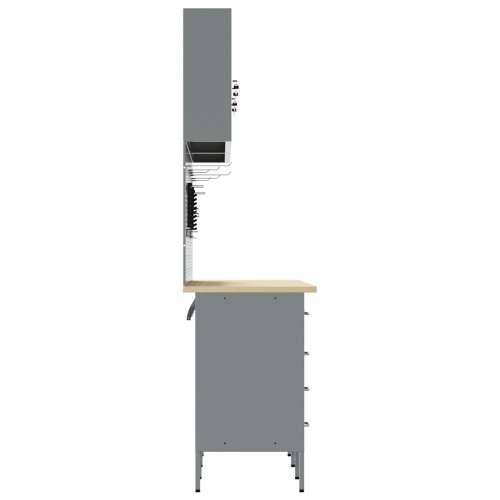 Set od 10 komada radnog ormara i kukama crvena MDF i metal Cijena