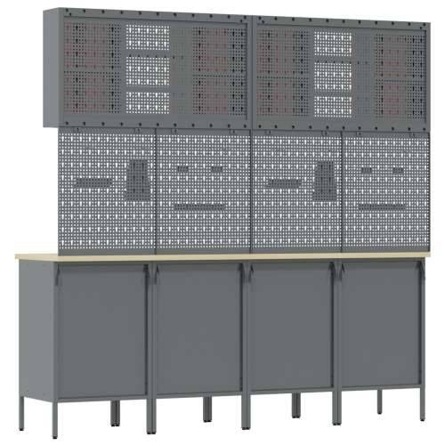Set od 10 komada radnog ormara i kukama crvena MDF i metal Cijena