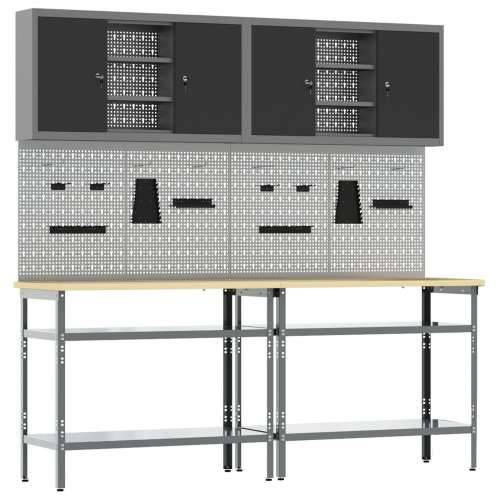 Set radne klupe od 8 dijelova, sivi čelik Cijena