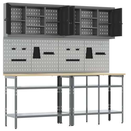 Set radne klupe od 8 dijelova, sivi čelik Cijena