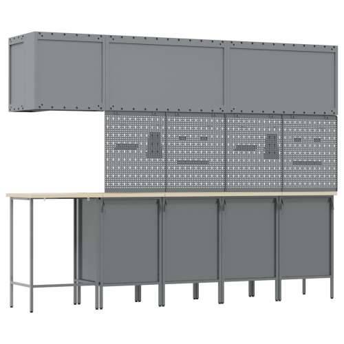 Set od 12 komada radnog ormara i pegboarda, crni MDF i metal Cijena