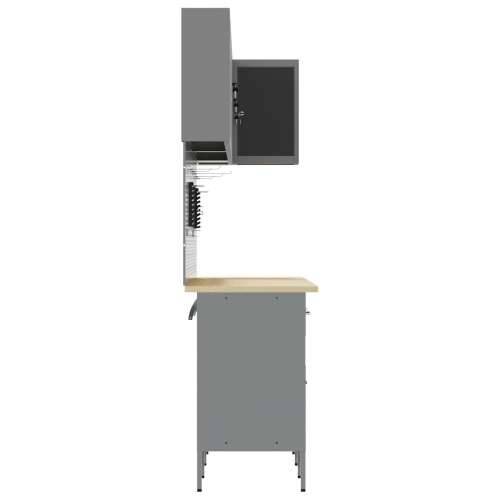 Set od 12 komada radnog ormara i pegboarda, crni MDF i metal Cijena