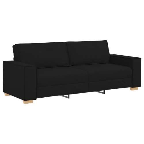 Set sofe od 3 dijela s jastučićima crna tkanina Cijena