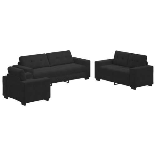 Set sofe od 3 dijela s jastucima crni baršun Cijena