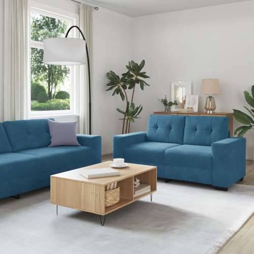 Set sofa od 3 dijela s jastucima plava baršun Cijena