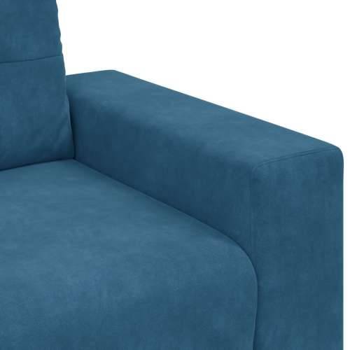 Set sofa od 3 dijela s jastucima plava baršun Cijena