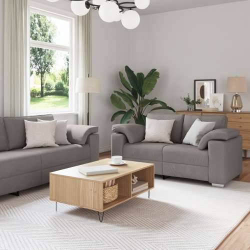Set od 2 komada sofe s jastucima u taupe tkanini Cijena