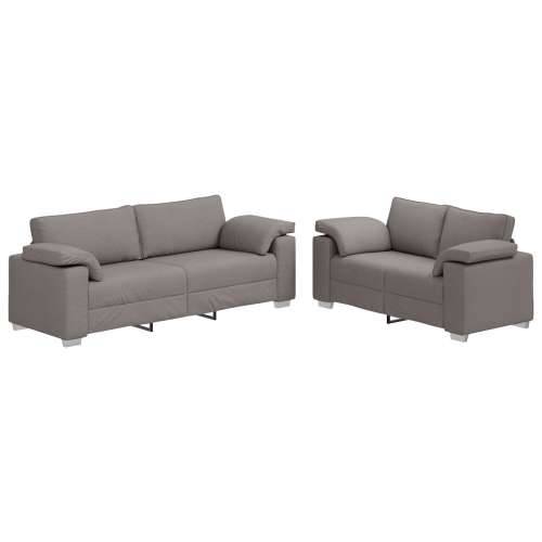 Set od 2 komada sofe s jastucima u taupe tkanini Cijena