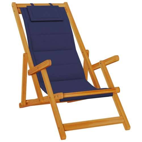 Sklope čuvene plažne stolice 2 kom Plava čvrsto drvo akacije i tekstilen Cijena