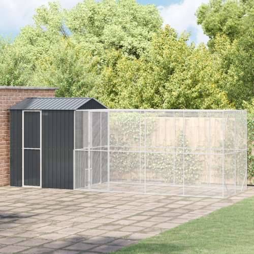 Aviary za ptice s proširenjem antracit 210x619x247 cm čelik Cijena