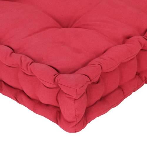 Paletni podni jastuk pamučni 120 x 40 x 7 cm bordo Cijena