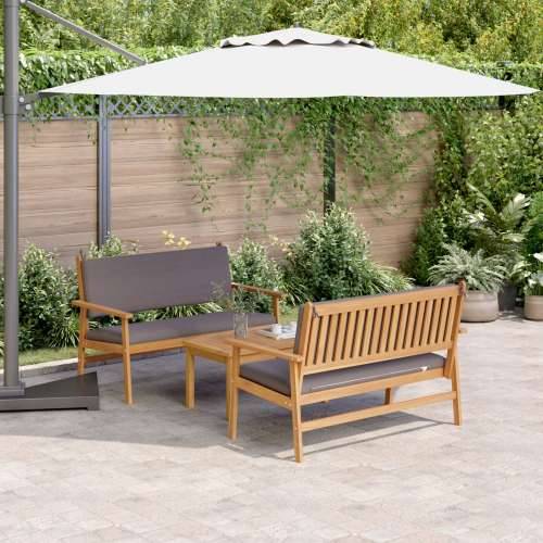Vrtna garnitura - 3-dijelni set vrtnih sofa s jastucima od solidnog drva akacije Cijena