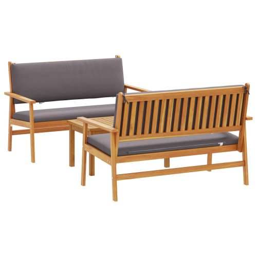 Vrtna garnitura - 3-dijelni set vrtnih sofa s jastucima od solidnog drva akacije Cijena