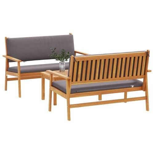 Vrtna garnitura - 3-dijelni set vrtnih sofa s jastucima od solidnog drva akacije Cijena