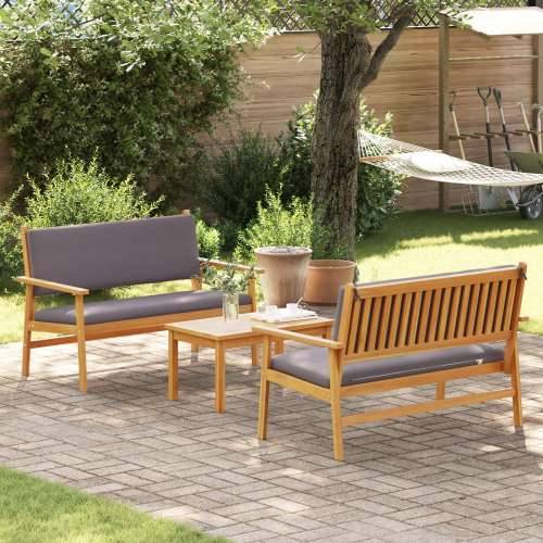 Vrtna garnitura - 3-dijelni set vrtnih sofa s jastucima od solidnog drva akacije Cijena