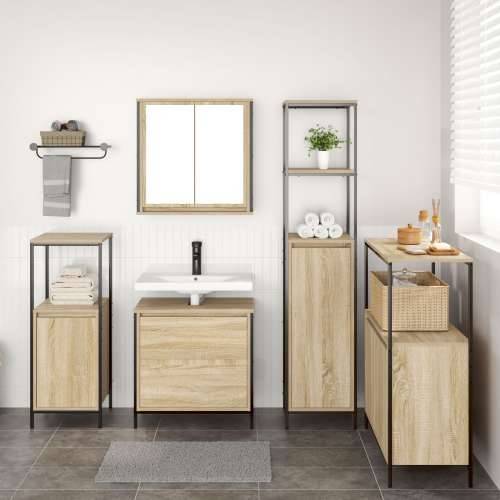 Set namještaja za kupaonicu s 5 komada, Sonoma hrast, inženjersko drvo Cijena