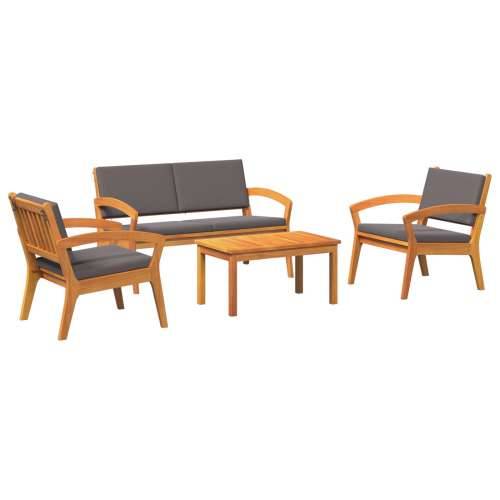 4-dijelni bistro set s jastučićima - Čvrsto bagremovo drvo Cijena
