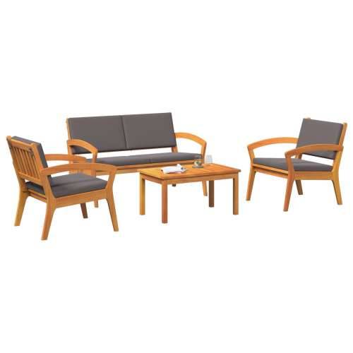 4-dijelni bistro set s jastučićima - Čvrsto bagremovo drvo Cijena