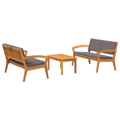 Bistro set od 3 dijela s jastučićima - Čvrsto drvo akacije Cijena
