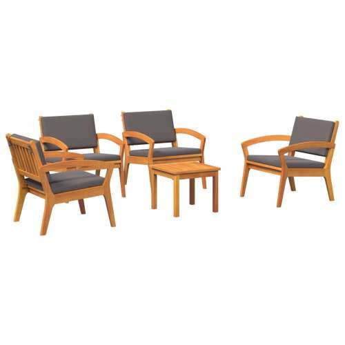 5-dijelni bistro set s jastučićima - Čvrsto bagremovo drvo Cijena