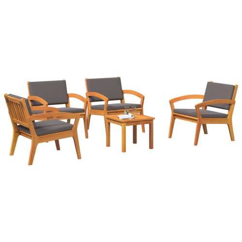 5-dijelni bistro set s jastučićima - Čvrsto bagremovo drvo Cijena