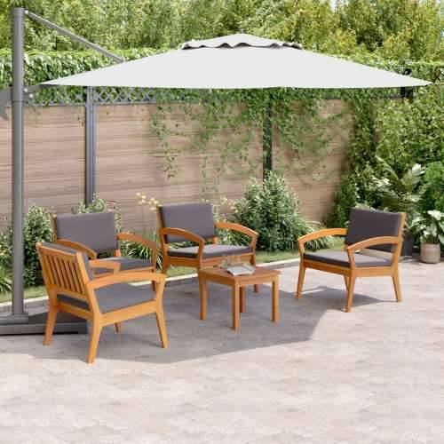5-dijelni bistro set s jastučićima - Čvrsto bagremovo drvo Cijena