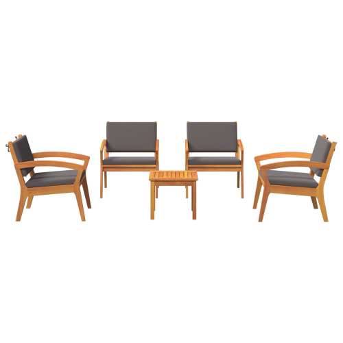 5-dijelni bistro set s jastučićima - Čvrsto bagremovo drvo Cijena