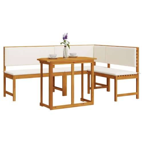 3-dijelni vrtni bistro set s jastučićima od punog akacijinog drva Cijena