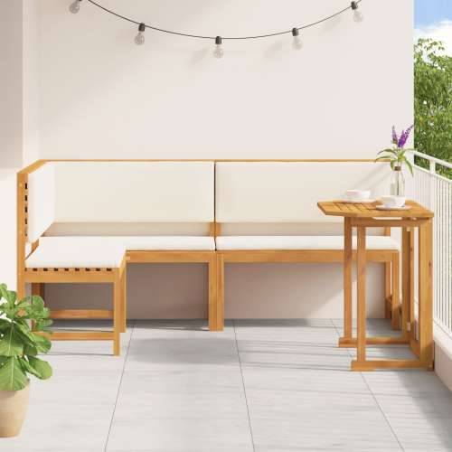 3-dijelni vrtni bistro set s jastučićima od punog akacijinog drva Cijena