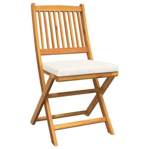 Sklopive vrtne stolice s bijelim jastukom 6 kom Solid Acacia Wood Cijena