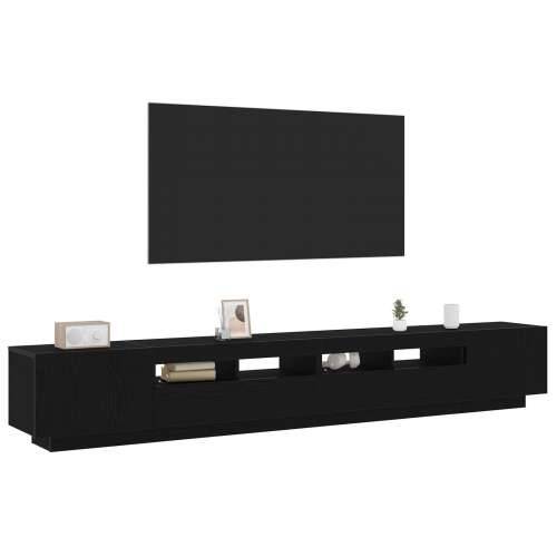 TV kabinet s LED osvjetljenjem, crna hrast, dimenzije 260x35x40 cm, izrađen od konstruiranog drva Cijena