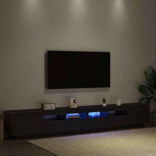 TV kabinet s LED osvjetljenjem, crna hrast, dimenzije 260x35x40 cm, izrađen od konstruiranog drva Cijena