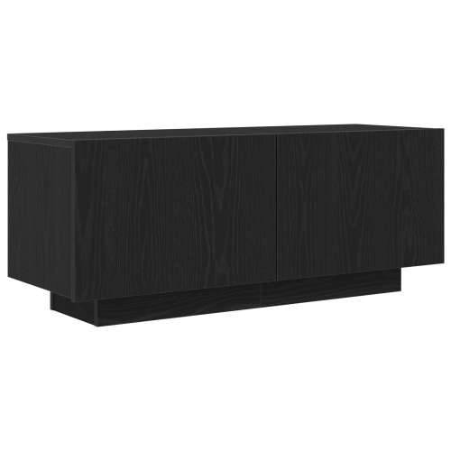 TV kabinet s LED osvjetljenjem, crna hrast, dimenzije 260x35x40 cm, izrađen od konstruiranog drva Cijena