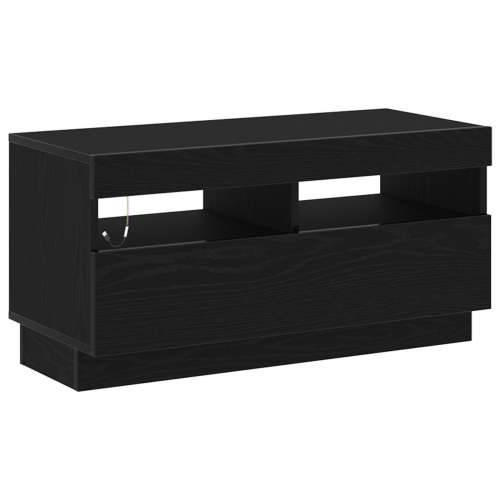 TV kabinet s LED osvjetljenjem, crna hrast, dimenzije 260x35x40 cm, izrađen od konstruiranog drva Cijena