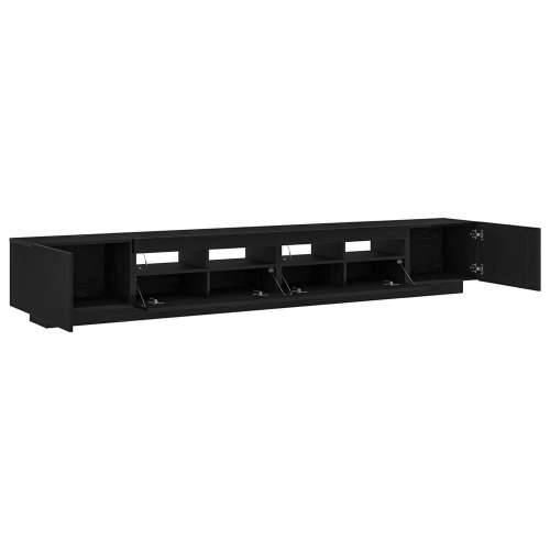 TV kabinet s LED osvjetljenjem, crna hrast, dimenzije 260x35x40 cm, izrađen od konstruiranog drva Cijena