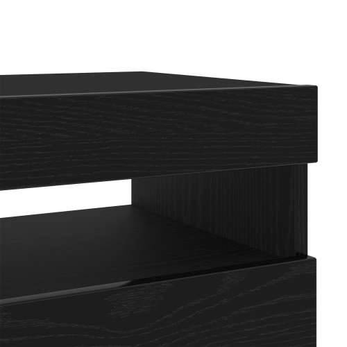 TV kabinet s LED osvjetljenjem, crna hrast, dimenzije 260x35x40 cm, izrađen od konstruiranog drva Cijena