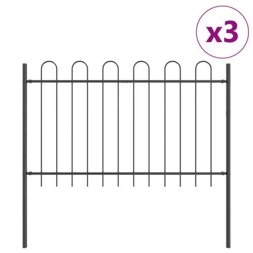 Ogradna ograda s lukovima, siva, 5,1x1,2 m, čelik Cijena