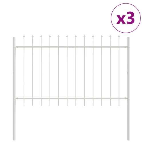 Ograda za vrt s kopljastim vrhom, Bijela 5,1x0,8 m, Čelik Cijena