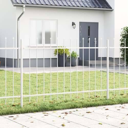 Ograde za vrt s vrhom na koplje Bijela 5,1x1,2 m Čelik Cijena