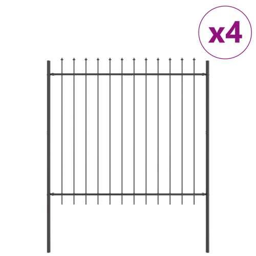 Ograda s vrhom koplja siva 6,8x1,5 m čelik Cijena
