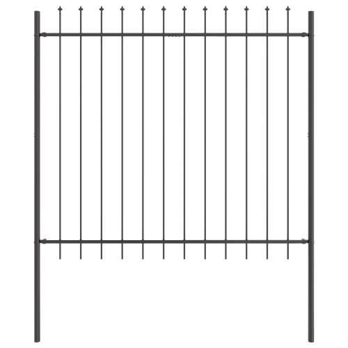 Ograda s vrhom koplja siva 6,8x1,5 m čelik Cijena