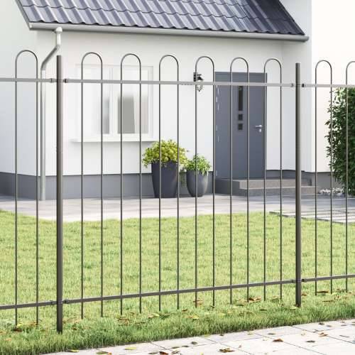 Ograde za vrt s arkadnim vrhom Siva 6,8x1,5 m Čelik Cijena