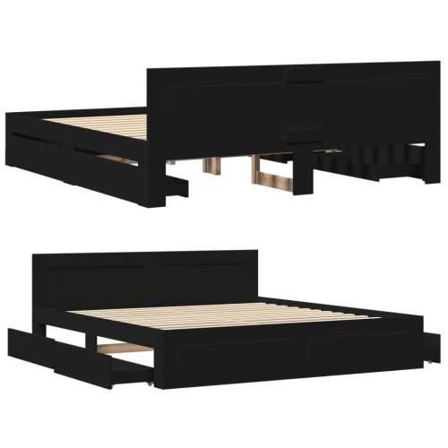 Okvir kreveta s uzglavljem bez madraca crni 180x200 cm - Crna 180 x 200 cm Cijena