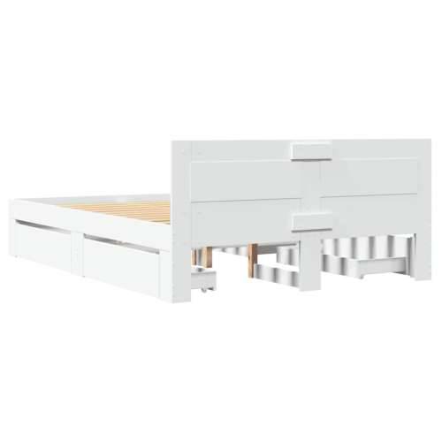 Okvir kreveta s uzglavljem bijeli 120x190 cm konstruirano drvo - Bijela 120 x 190 cm Cijena