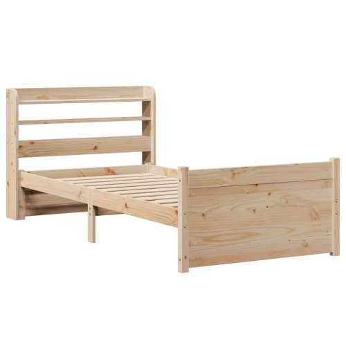 Okvir kreveta s uzglavljem 90 x 200 cm od masivne borovine - Smeđa 90 x 200 cm Cijena