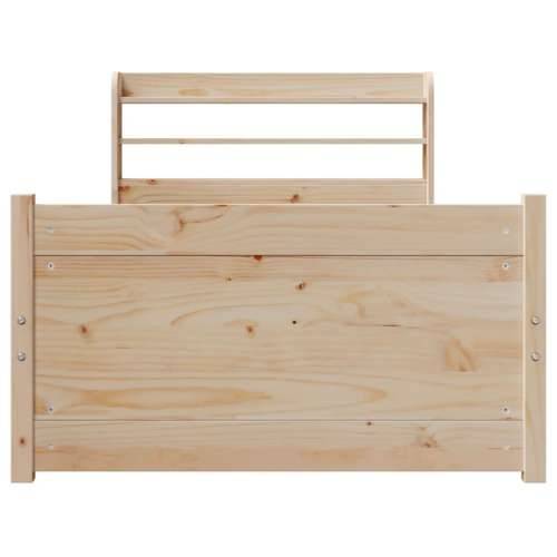 Okvir kreveta s uzglavljem 90 x 200 cm od masivne borovine - Smeđa 90 x 200 cm Cijena