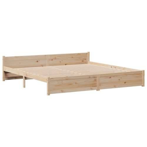 Krevet s regalom za knjige bez madraca 180x200 cm od borovine - Prirodna 180 x 200 cm Cijena